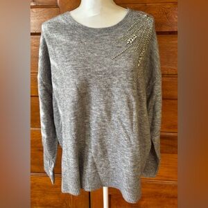 Talbots Gray Embellished Women's Sweater